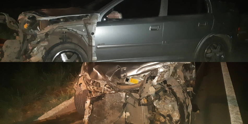 Veículo totalmente destruído em Campo Maior