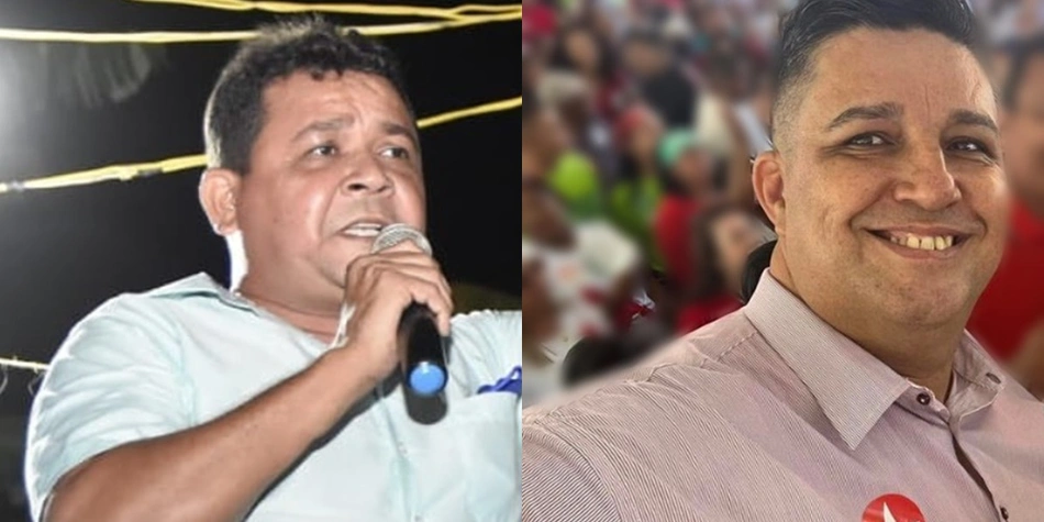 Vereador Paulim do Mulato à esquerda e o vereador Dollar à direita