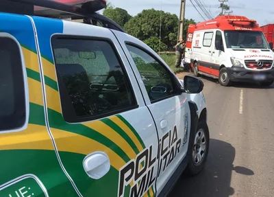 Viatura da PM e Samu