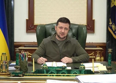 Volodymyr Zelensky discursando