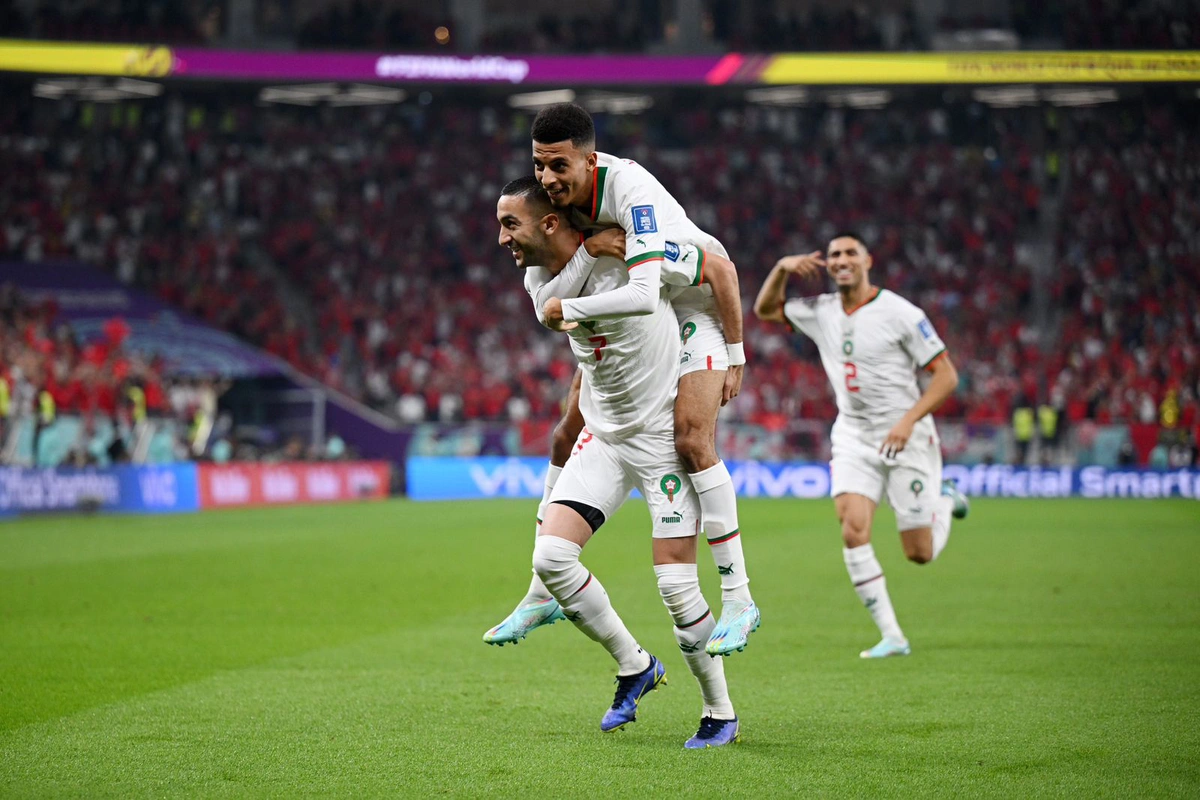 Ziyech comemora gol de Marrocos