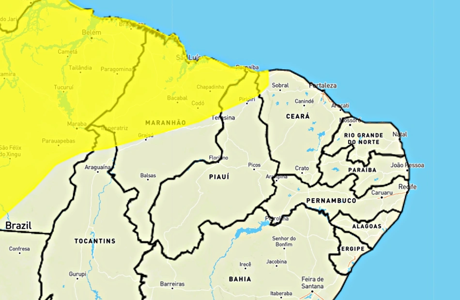 Alerta de chuva no Norte do Piauí