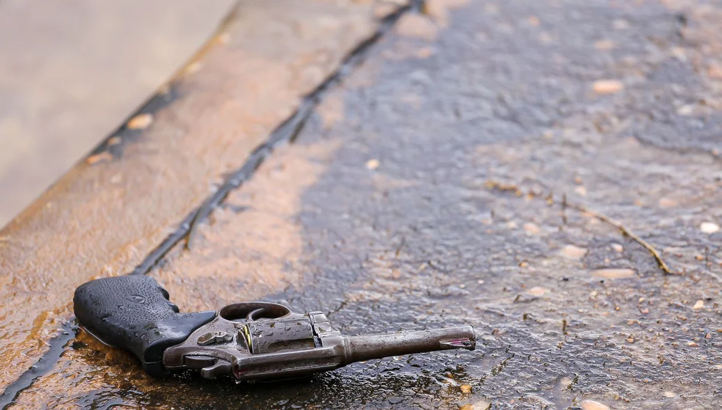 Arma de fogo utilizada para executar o criminoso
