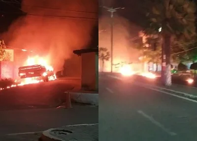 Caminhão pega fogo após curto-circuito na cidade de Uruçuí