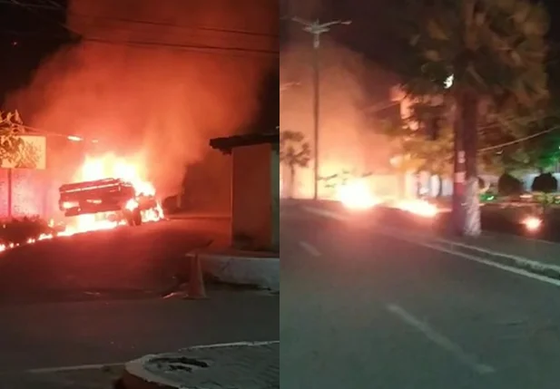 Caminhão pega fogo após curto-circuito na cidade de Uruçuí