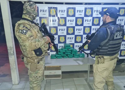 Cocaína apreendida na BR 343 em Parnaíba
