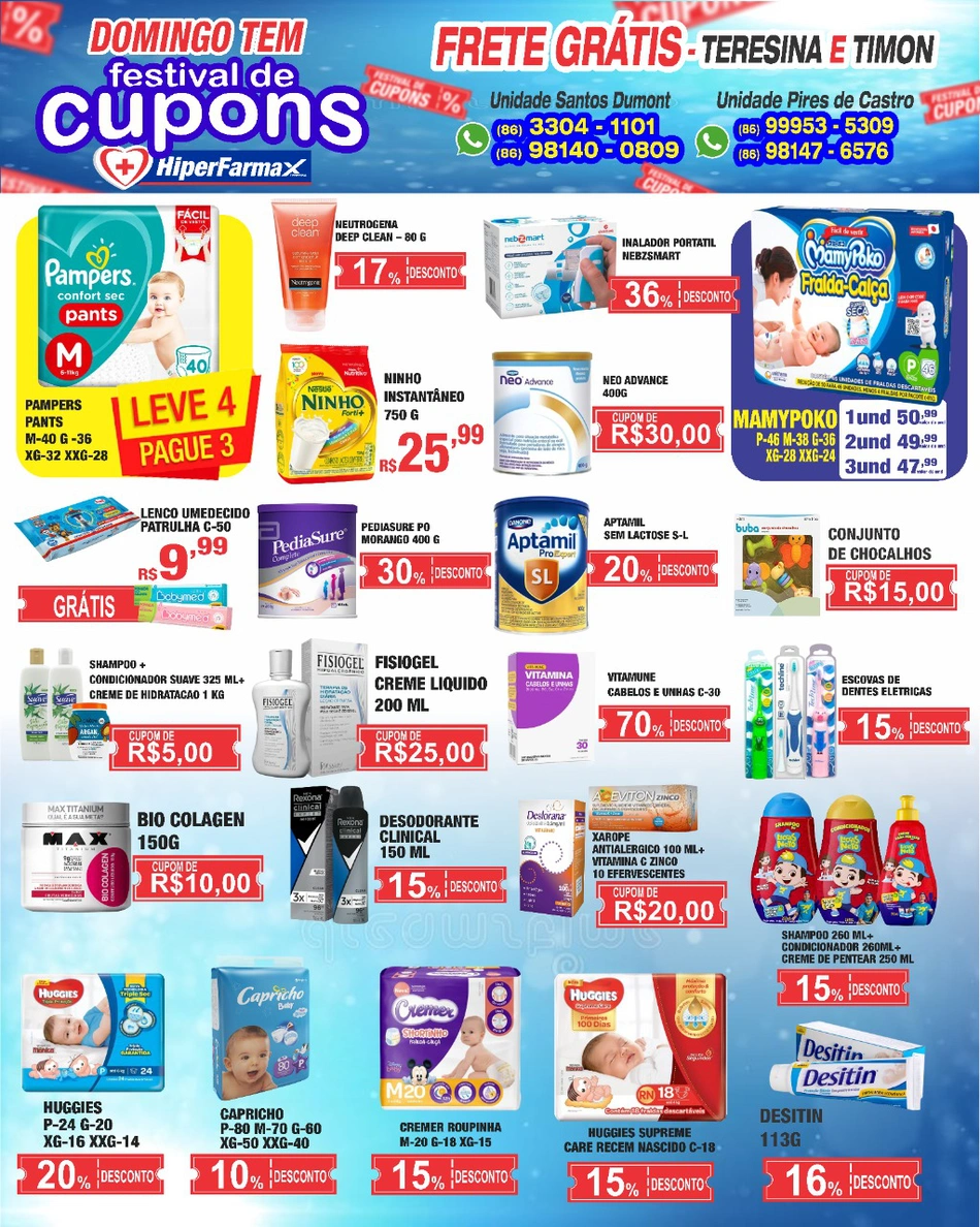 Domingo tem Festival de Cupons Hiperfarmax