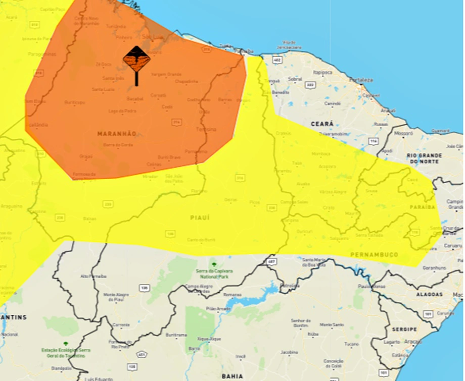Inmet emite alerta de chuvas para Teresina e outras 50 cidades do Piauí