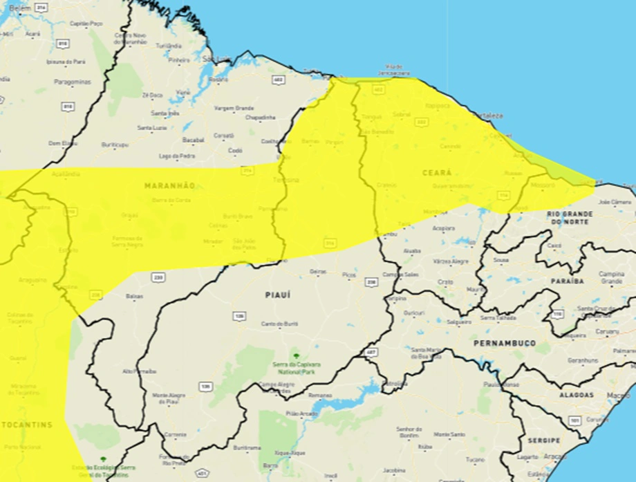 Inmet emite alertas de perigo para chuvas intensas no Piauí