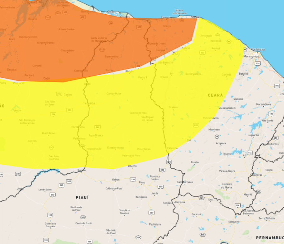 Inmet emite novos alertas de chuvas intensas para o Piauí