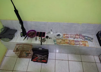 Itens apreendidos pela PM em Marcolândia