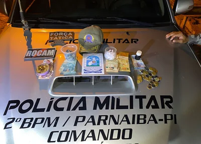 Material apreendido pela PM em Parnaíba
