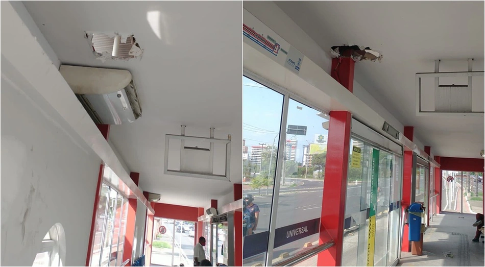 Paradas de ônibus após ação de criminosos