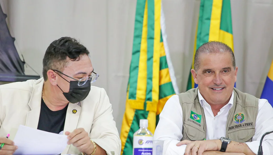 Paulo César, presidente da APPM, e Onyx Lorenzoni