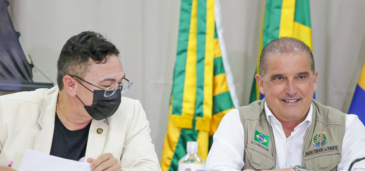 Paulo César, presidente da APPM, e Onyx Lorenzoni