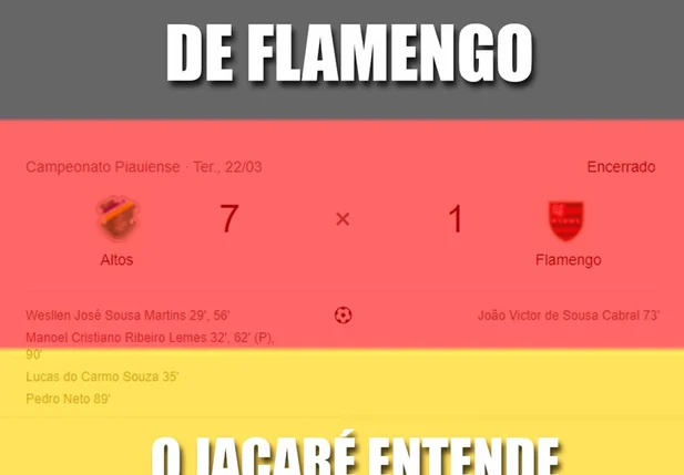 Altos relembra partida contra o Flamengo-PI