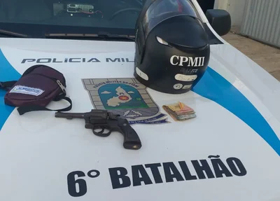 Arma de fogo apreendida pela Polícia Militar