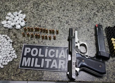 Arma, drogas e munições apreendidas