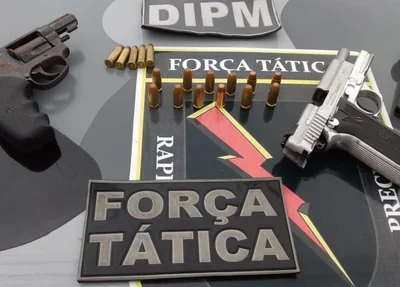 Armas apreendidas pela PM