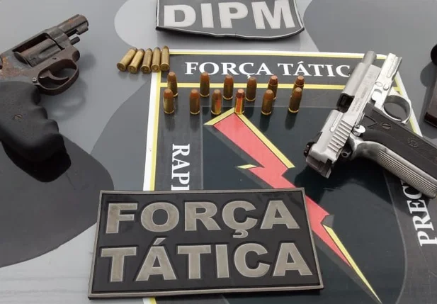 Armas apreendidas pela PM