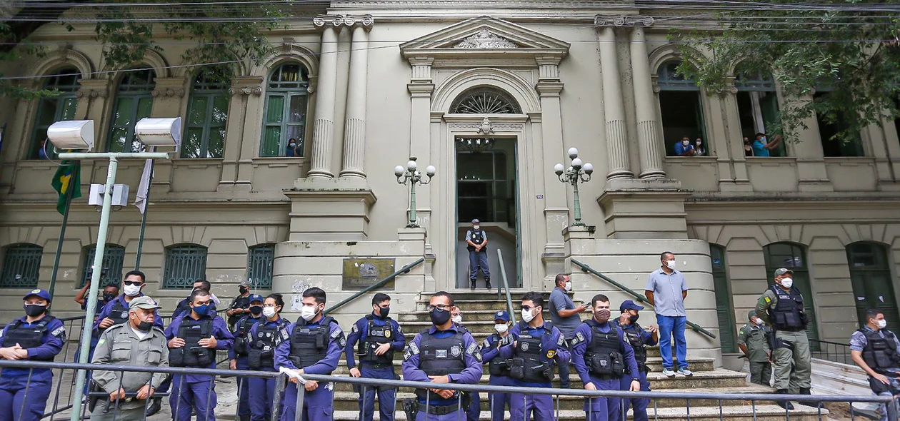 Guarda Municipal durante a manifestação