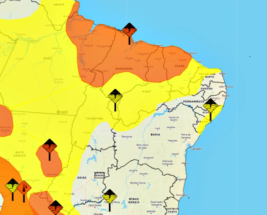 Inmet emite alerta de chuvas para Teresina e outros 92 municípios do Piauí