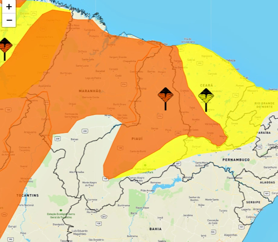 Inmet emite alerta de mais chuvas intensas para 178 municípios do Piauí