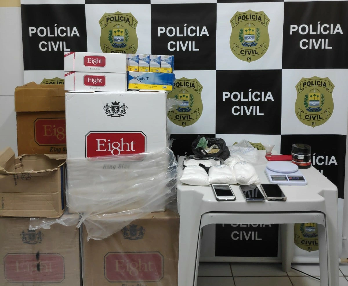 Material apreendido pela Polícia Civil em São Raimundo Nonato