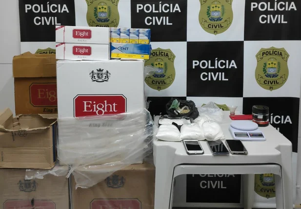 Material apreendido pela Polícia Civil em São Raimundo Nonato