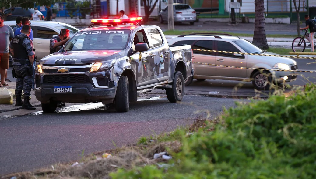 Polícia Militar no local