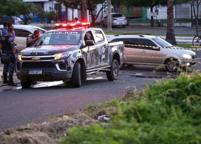 Polícia Militar no local
