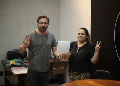Professor Ajosé Fontinele e Ravenna Castro