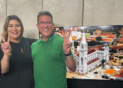 Samantha Cavalca e coronel Viana