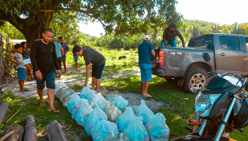 Alimentos entregues em Miguel Alves