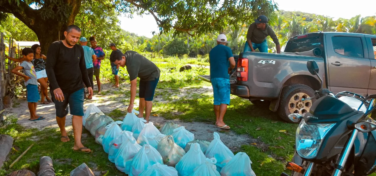 Alimentos entregues em Miguel Alves