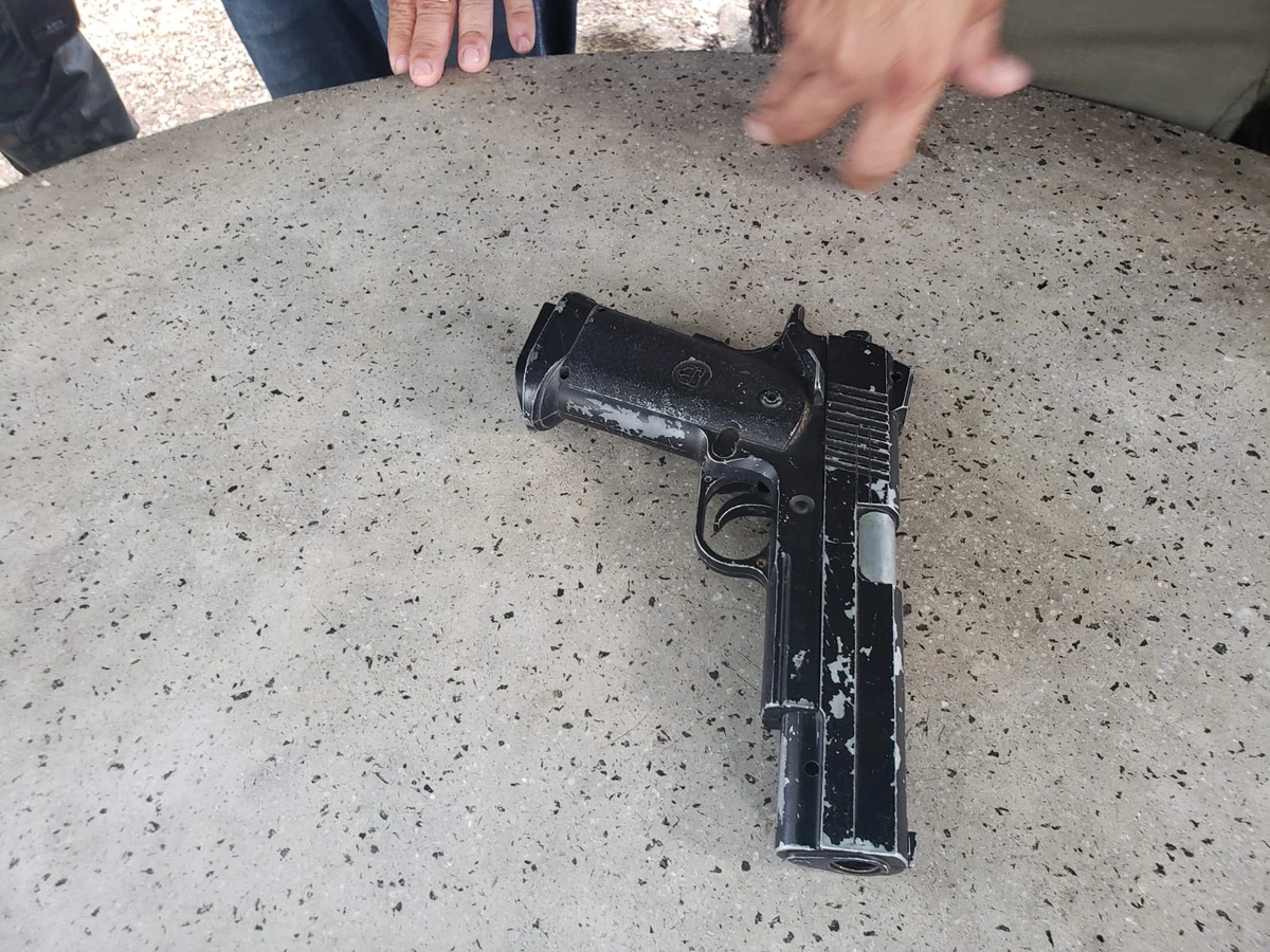 Arma usada pelo suspeito