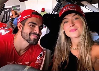 Caio Castro posa ao lado da nova namorada, Daiane de Paula