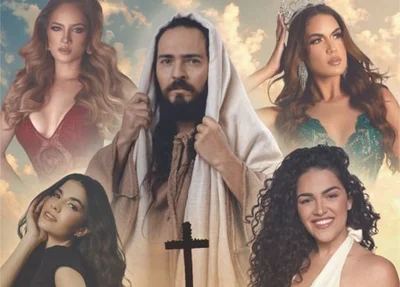 Cartaz da Via Sacra com Jesus rodeado de mulheres gera polêmica na web