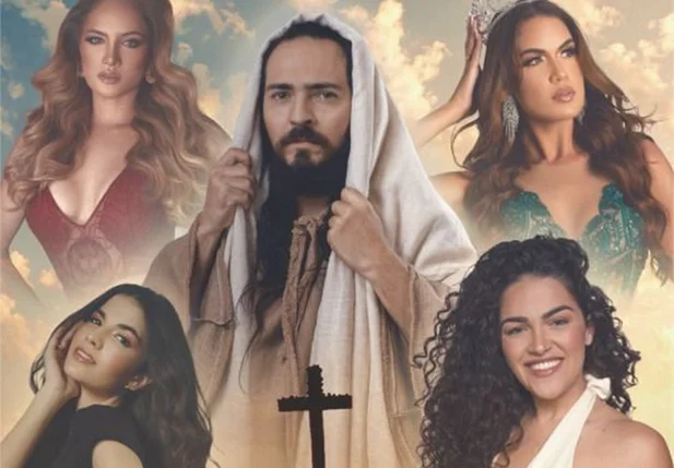 Cartaz da Via Sacra com Jesus rodeado de mulheres gera polêmica na web