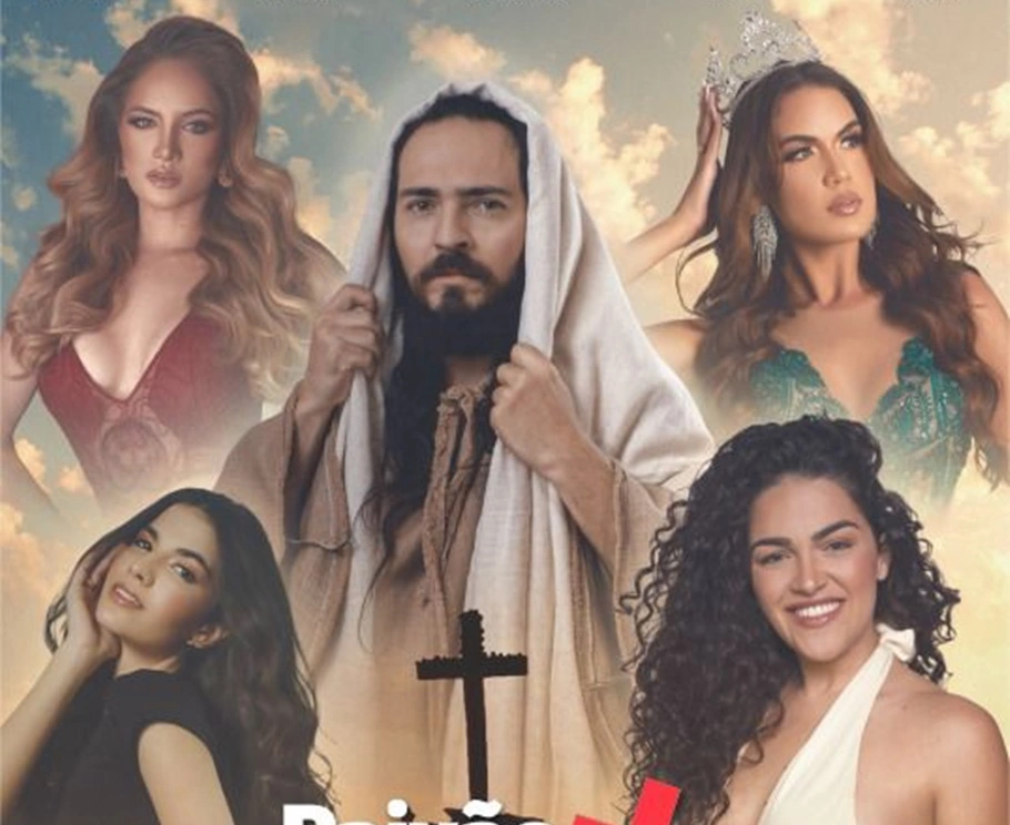Cartaz da Via Sacra com Jesus rodeado de mulheres gera polêmica na web