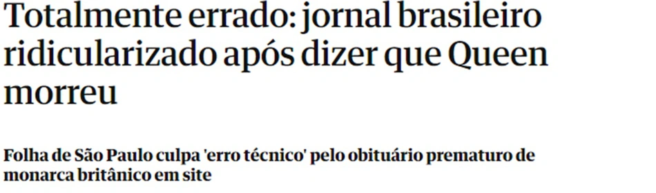 Erro da Folha repercute no Jornal The Guardian