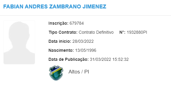 Fabían Zambrano tem nome publicado no BID