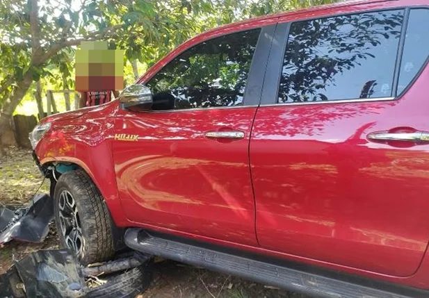Hillux da vítima utilizada pelos criminosos