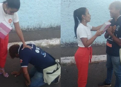 Mulher e ex-morador de rua Givaldo Alves