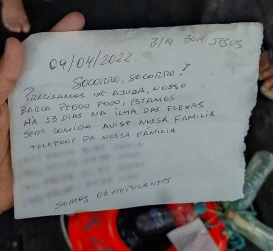 Pescadores encontraram a mensagem e alertaram as autoridades locais