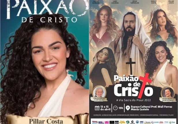 Post da atriz e o cartaz de divulgação do evento