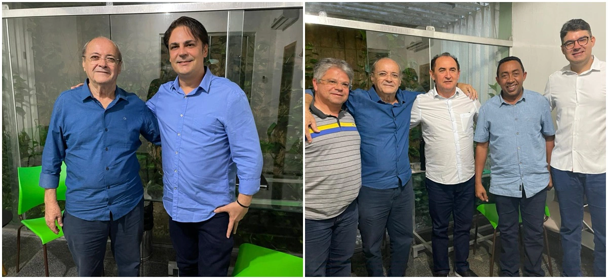Silvio Mendes ao lado dos prefeitos de José de Freitas e Floriano