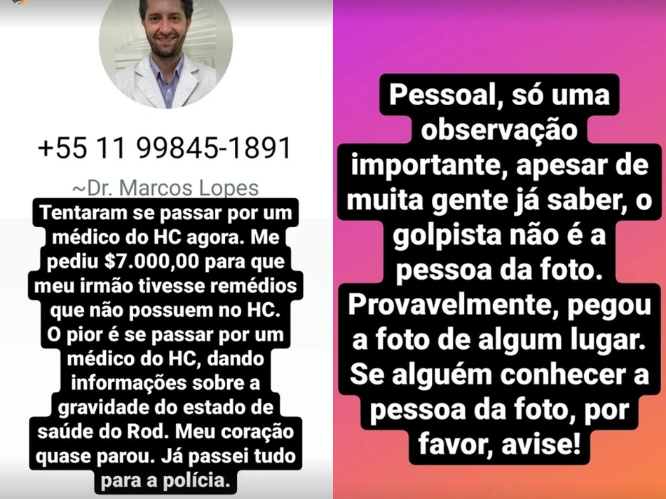 Stories de Diogo Mussi denunciando a tentativa de golpe