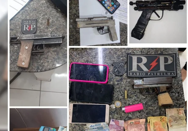 Armas apreendidas pela PM