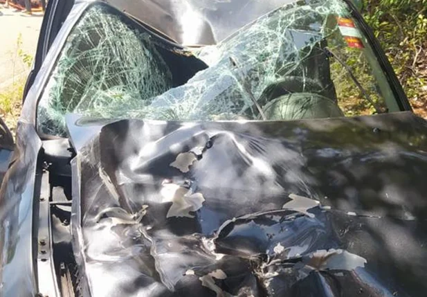 Carro ficou destruído